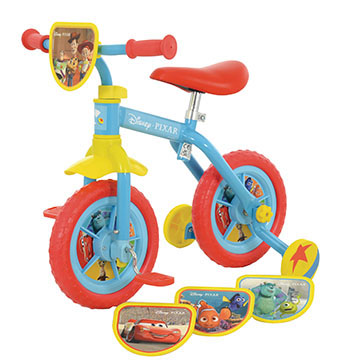 8-Pixar-Switch-It-2-in-1-10”-Training-Bike-Left-view-with-plaques
